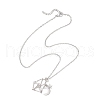 304 Stainless Steel Empty Macrame Pouch Star Moon Pendant Cable Chain Necklace Making NJEW-JN05281-01-5