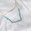 Minimalist Dyed Natural Stone Round Beaded Nnecklaces KT3455-2-5
