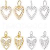  8Pcs 2 Style Brass Micro Pave Cubic Zirconia Pendants ZIRC-NB0001-92-RS-1