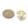 Round Natural Pearl Adjustable Rings RJEW-P113-06G-2