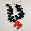 Red Crab Pendant Resin Teardrop Beaded Necklaces for Women FS-WG56857-02-2