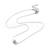 Non-Tarnish 304 Stainless Steel Round Ball Pendant Necklaces for Women NJEW-D056-01B-02P-1