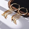 Brass Tassel Hoop Earrings EJEW-R014-12G-2