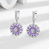 Flower Brass Micro Pave Cubic Zirconia Jewelry Set FS-WG0AAA8-01-2
