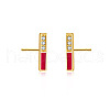 Rectangle S925 Sterling Silver Stud Earrings KX7228-5-1