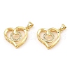 Rack Plating Brass Micro Pave Clear Cubic Zirconia Pendants KK-M253-04G-1
