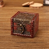 Square Retro Wood Jewelry Set Storage Organizer Boxes with Clasps PW-WG78AA1-05-1