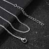 1.5MM 304 Stainless Steel Wheat Chain Necklaces for Men STAS-V011-03B-P-1