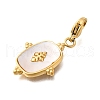 304 Stainless Steel Pave Natural Shell Pendants STAS-R159-19G-2