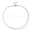 Bling Glass Round Beaded Necklace for Women NJEW-PH01490-02-1