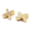 Rack Plating Brass Micro Pave Clear Cubic Zirconia Beads KK-G500-30G-X-2