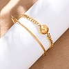 304 Stainless Steel Curb Chain Wrap Bracelets for Women BJEW-A036-12G-2