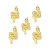 Brass Micro Pave Clear & Green Cubic Zirconia Connector Charms KK-E068-VB057-4