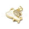 Brass Micro Pave Clear Cubic Zirconia Pendants KK-A221-25B-G-2