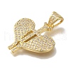 Heart Rack Plating Brass Clear Cubic Zirconia Pendants KK-U019-29G-2
