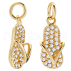 Beebeecraft 8Pcs Brass Micro Pave Cubic Zirconia Pendants RB-BBC0001-02-1