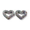 Heart Shape Polymer Clay Rhinestone Beads CLAY-NH0001-09A-01-1