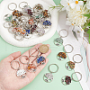 Alloy & Natural Gemstone Chip Keychains KEYC-AB00073-3