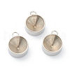 Tarnish Resistant 202 Stainless Steel Pendant Rhinestone Settings STAS-F266-21E-P-1