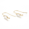 Brass Earring Hooks X-ZIRC-Q019-006G-1