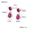Cubic Zirconia Teardrop Dangle Stud Earrings SC9593-04-1
