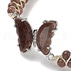 Synthetic Goldstone Braided Round Bead Bracelets BJEW-K251-06K-3