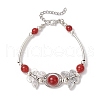 Natural Carnelian Beaded Braceleys BJEW-JB11665-02-2