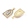 Brass Micro Pave Cubic Zirconia Pendants KK-T070-27G-2