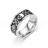 Retro 304 Stainless Steel Enamel Finger Rings for Men FS-WG366A7-01-2