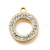 304 Stainless Steel Flat Round Pendants STAS-348-13A-G-1