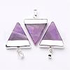 Triangle Shaped Natural Gemstone Pendants G-F0135-02P-1
