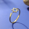 304 Stainless Steel Micro Pave Cubic Zirconia Open Cuff Rings RJEW-S628-02G-1