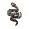 Snake Alloy Rhinestone Brooches for Backpack Clothes JEWB-M069-01AG-02-2