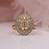 Oval Brass Micro Pave Clear Cubic Zirconia Finger Rings for Women FS-WGE5686-04-1