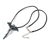 Alloy Enamel Dragon Wrapped Sword Pendant Necklaces NJEW-V005-02P-02-2