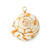 Real 18K Gold Plated Copper Wire Wrapped Natural Shiva Eye Shell Pendants PALLOY-TA00185-2