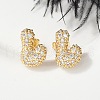 Brass Micro Pave Cubic Zirconia Stud Earrings EJEW-Z091-04G-L-5