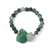 Natural Moss Agate Beaded Rings RJEW-TA00191-02-2