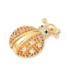 Brass Micro Pave Cubic Zirconia Pendants KK-U062-45G-2