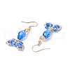 Fishtail 304 Stainless Steel Glass Dangle Earrings EJEW-MZ00458-04-3