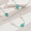Fashionable Vintage Teardrop Imitation Pearl & Glass Sead Beaded Women's Long Necklaces VH4179-4-1