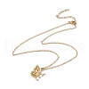 Initial Letter with Butterfly Pendant Necklace NJEW-C026-01G-E-2