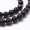 Synthetic Blue Goldstone Beads Strands X-G-D840-14-4mm-3