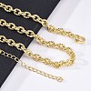 Brass Textured Cable Chain Necklaces for Women NJEW-K282-05G-3
