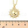 Brass Micro Pave Clear Cubic Zirconia Sun Pendant Necklaces for Women NJEW-S449-05B-G-5