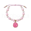 Adjustable Round Acrylic Braided Bead Bracelets BJEW-JB10644-01-1