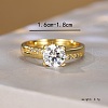 925 Sterling Silver Pave Cubic Zirconia Adjustable Finger Rings UQ5110-5
