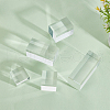 FINGERINSPIRE 5Pcs 5 Styles Square Transparent Acrylic Jewelry Display Pedestals ODIS-FG0001-65-4