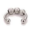 Brass Rotating Beaded Cuff Ring RJEW-F120-03P-2