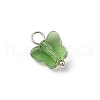7Pcs Glass Butterfly Charms PALLOY-JF03227-02-4